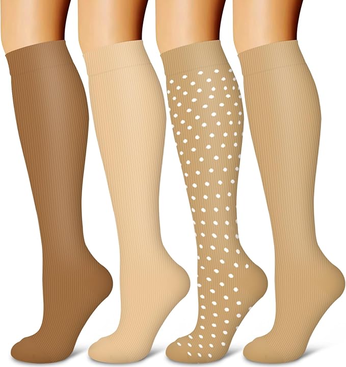 Laite Hebe 4 Pairs-Compression Socks for Women&Men Circulation-Best Support for Nurses,Running,Athletic