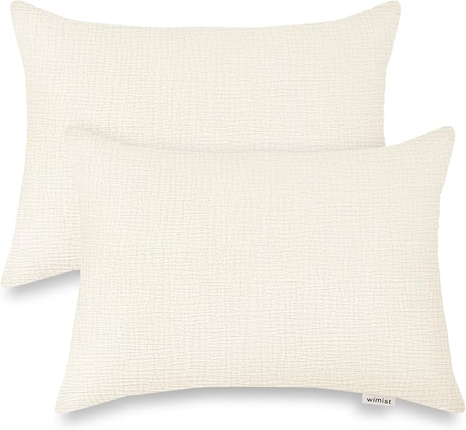 Toddler Pillowcases for 13"x18" Pillow 2 Pack, Muslin Small Toddler Baby Kids Travel Pillow Covers for Boys Girls with Envelope Closure (Pale Yellow, 13 x 18 Inch)