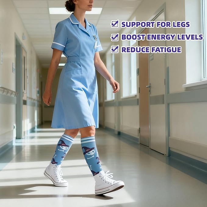 fenglaoda Compression Socks for Women Men Support Circulation 6 Pairs Socks For Nurse, Travel, Flight