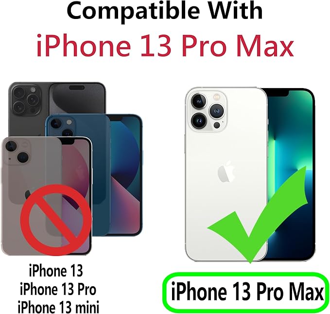 CIVICASE for iPhone 13 Pro Max Wallet Case,Leather Flip Case [RFID Blocking] Credit Card Holder Folio Magnetic Stand TPU Shockproof Cover Color Matching for iPhone 13 Pro Max (6.7") Black Blue
