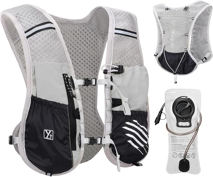 Hydro Pack Running Vest for Men Women, Hydration Backpack with 2L Water Badder, Lightweight Water Vest