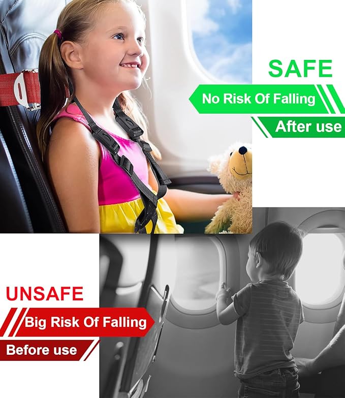 Child Airplane Safety Travel Harness, Toddler Travel Restraint, Airplane Safety Harness for Kids, Toddler Flying Safety Device to Protect Your Child, Airplane Seat Accessories for Child Travel