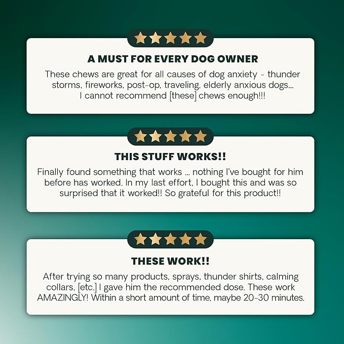 VetriScience Calm & Confident Chews, Composure Clinically Tested Calming and Anxiety Supplement for Dogs, Reduce Stress and Fear, for Thunderstorms, Fireworks and Travel, Peanut Butter, 120 Count