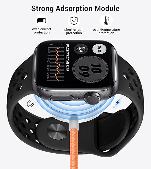 Temdan for Travel Vacation Essentials,3 in 2 USB C Cable for Apple Watch Charger/iPhone 17 Charger/Lightning,Multi Charging Cable Cord,Camping Essentials,Designed for iWatch &iPhone 16-12-4FT Orange