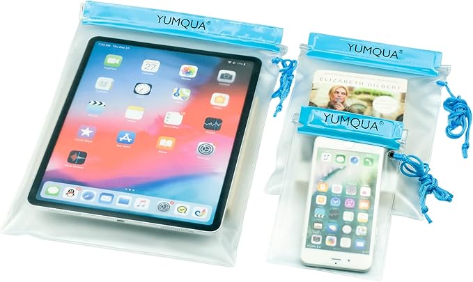 YUMQUA Clear Waterproof Bags, Water Tight Cases Pouch Dry Bags for Camera Mobile Phone Maps Pouch Kayak Military Boating Document Holder