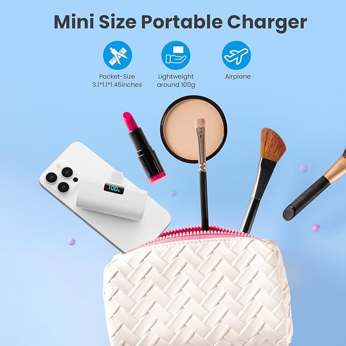 Mini Portable Charger for iPhone 17/16,Upgraded 5500mAh PD USB C Power Bank,Travel Essentials Pocket Phone Charger Battery Pack for iPhone 17/17 Pro Max/16/16 Pro/15 Series,Samsung Galaxy Android etc
