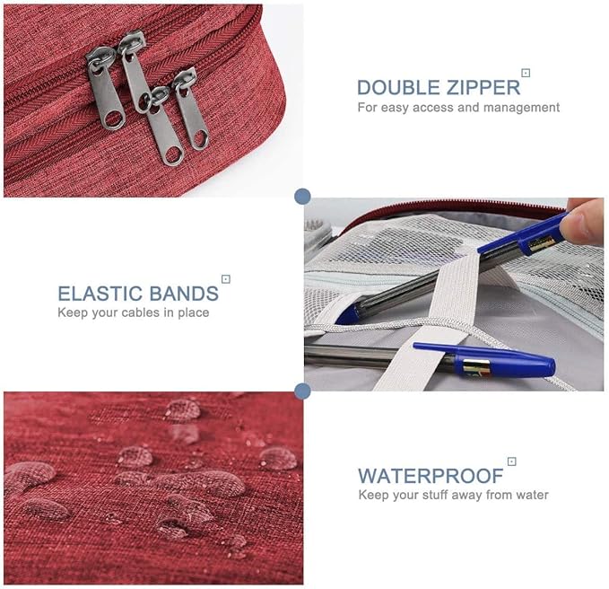 Electronics Organizer, Jelly Comb Electronic Accessories Cable Organizer Bag Waterproof Travel Cable Storage Bag for Charging Cable, Power Bank, iPad