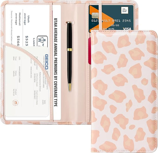 CoBak Car Registration and Insurance Holder - Vehicle Glove Box Car Organizer,Auto Truck Comparment Accessories Case with Magnetic Closure for Driver License,Cards