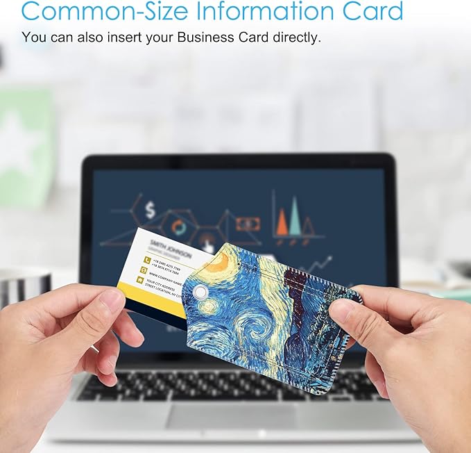 Fintie Luggage Tags, Privacy Cover ID Label with Stainless Steel Loop and Address Card for Travel Bag Suitcase - Starry Night (2 Piece)