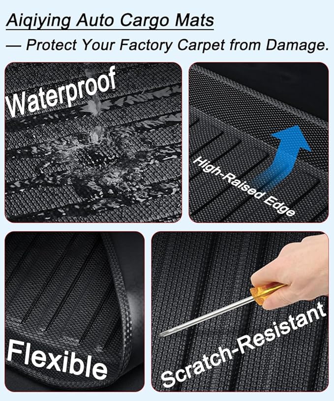 Highlander Cargo Mat - Compatible with 2020 2021 2022 2023 2024 Toyota Highlander,All Weather Protector Rear Cargo Liner Trunk Tray Floor mat，3D Tech Modeling Waterproof Durable Odorless Accessories