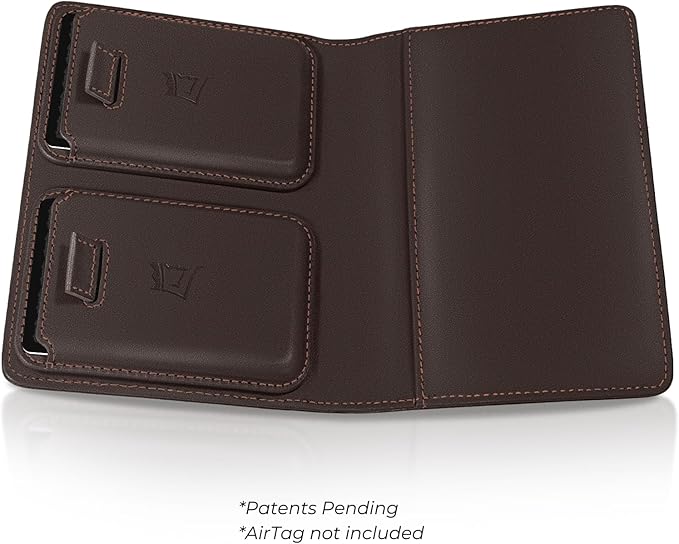 Kings Loot Passport Holder Wallet – RFID Blocking Leather Travel Wallet with Built-in Airtag Holder – Holds 1-6 Cards & Passport – Easy Pull Tab – Slim & Stylish Wallets (Truffle)
