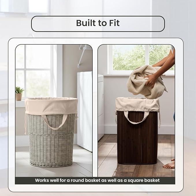 LFH Home Cotton Canvas Extra Large Laundry Bag with Handle, Heavy Duty Drawstring Closure Washable Laundry Bags, School Travel, Home, Hotel, College Dorm, Organizer Sack, 28x40-Natural, Thanks Giving