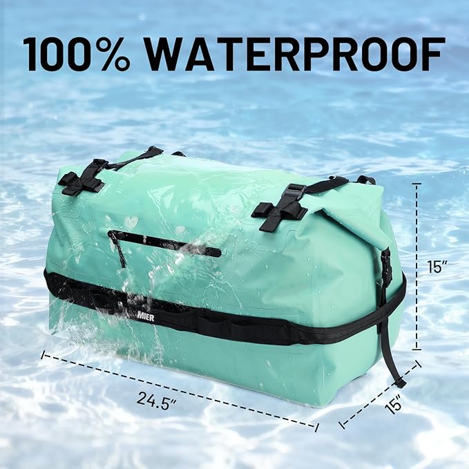 MIER Large Waterproof Duffel Bag Rolltop Dry Backpack Duffle Bags for Kayaking, Rafting, Boating, Swimming, Camping, Travel, Gym, Beach, 60L/80L