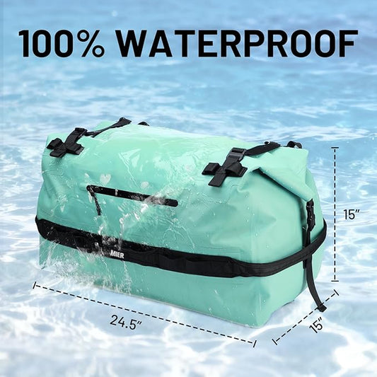 MIER Large Waterproof Duffel Bag Rolltop Dry Backpack Duffle Bags for Kayaking, Rafting, Boating, Swimming, Camping, Travel, Gym, Beach, 60L/80L