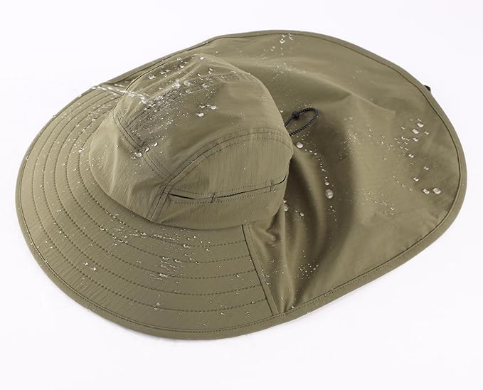 Home Prefer UPF 80+ Sun Hat for Men Women Wide Brim Sun Hat with Neck Flap Summer Safari UV Protection Gardening Fishing Hat