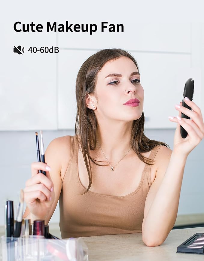 Aluan Handheld Mini Fan Powerful Small Personal Portable Speed Adjustable USB Rechargeable Eyelash Fan for Kids Girls Boys Woman Man Home Office Outdoor Travel, Black