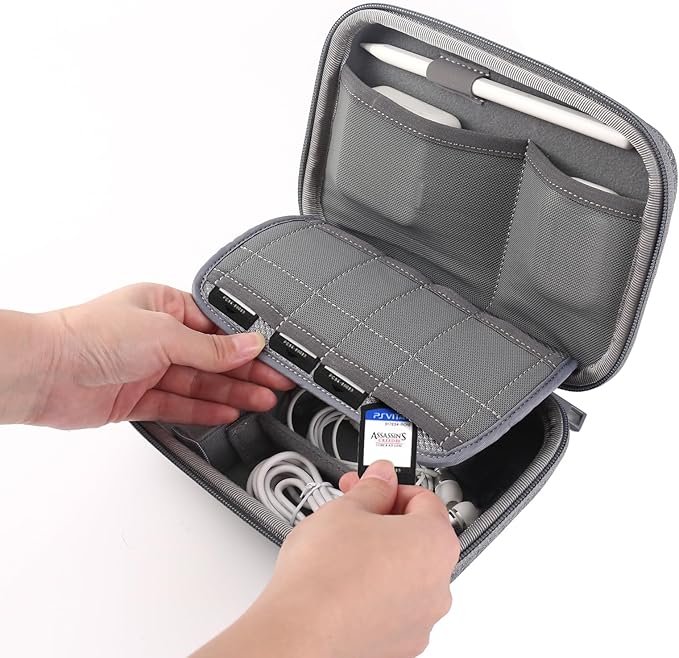 Smatree Hard Case for Apple Magic Mouse, Magsafe Charger, AC Adapter, USB Cable, Pencil, Electronic Accessories Storage Case for Macbook, Small Bag - Grey