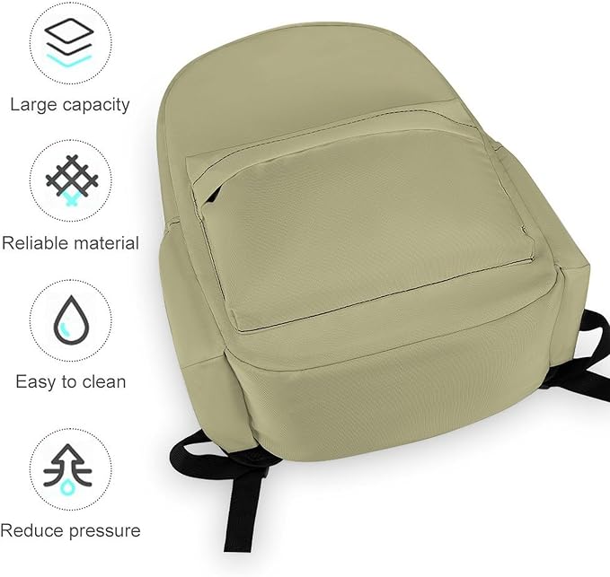 Sage Green Backpack Adult Travel Daybag for Women Men College Backpack for Vacation Hiking Camping Bag