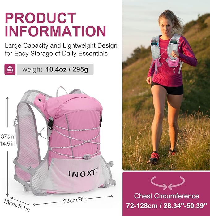 Running Hydration Vest Backpack, Lightweight Water Backpack with 1.6L Water Bladder Daypack for Women Men,Adjustable Running Vest Pack for Trail Running Hiking Cycling Race Marathon