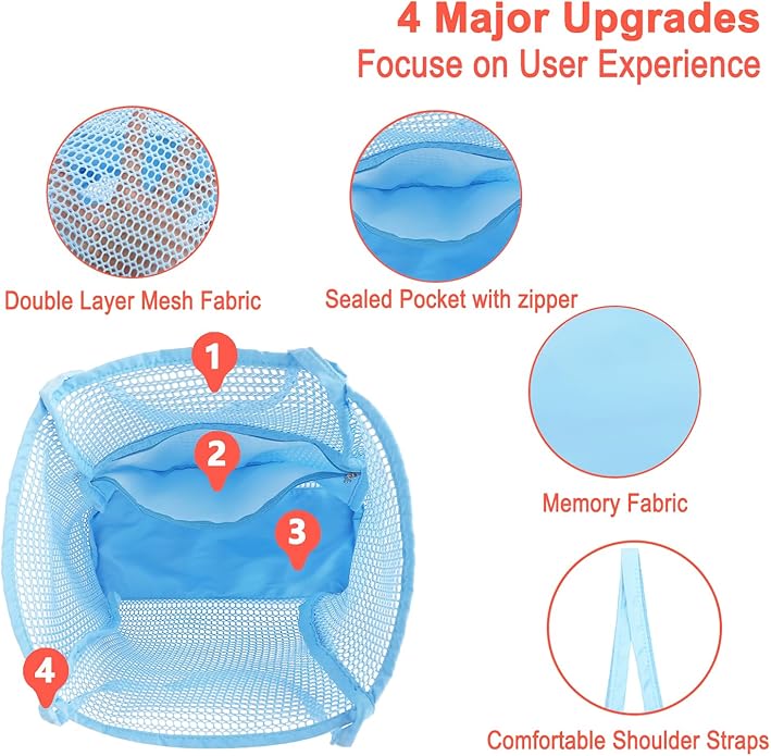 Mesh Beach Bag for Women, Casual Hobo Bags Large Beach Tote for Pool Travel Cruise Vacation Essentials