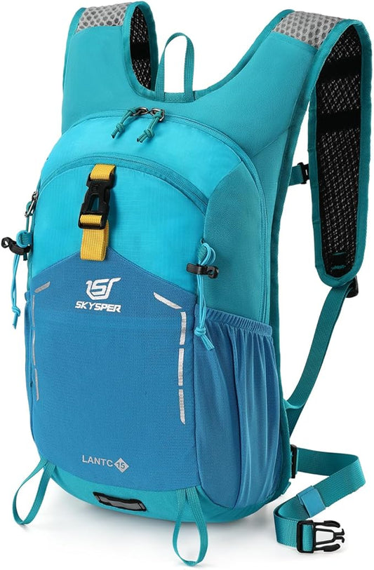 SKYSPER Small Hiking Backpack - 15L Travel Daypack Lightweight Bag Water Resistant Hiking Backpacks for Women Men(Blue)