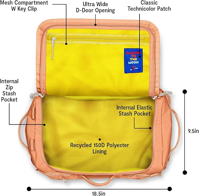 Baboon to the Moon Go-Bag Mini 32L – Detachable Straps, Small Duffle Bag for Travel, Gym Bag for Women, Mens Travel Bag, Duffel Bags for Traveling, Travel Duffel Bags for Women (Sunset Coral)