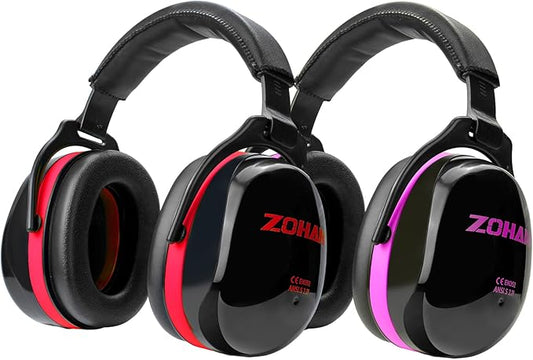 ZOHAN 012 Noise Reduction Earmuffs 2 Packs for Hearing Protection, NRR 28dB Adjustable Safety Ear Muffs for Mowing, Autism