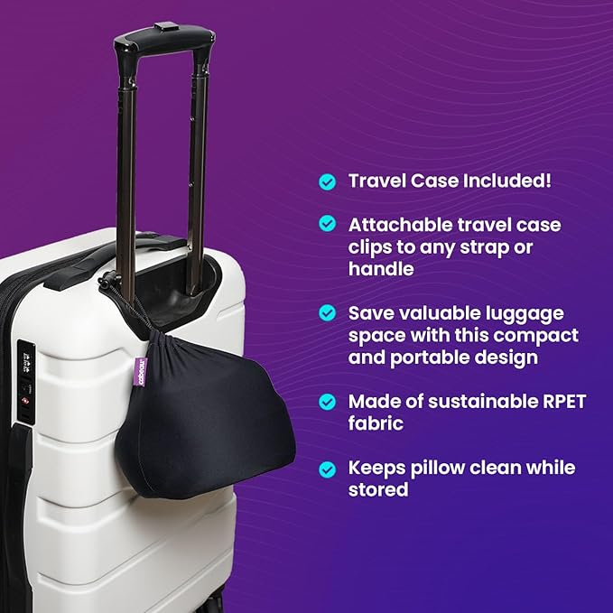 Cabeau Best Neck Pillow for Travel – Evolution Earth Deluxe – 360° Head, Neck and Chin Support for Sleeping – Sustainable Memory Foam - Removable, Washable Cover with Compact Carrying Case (Terra)