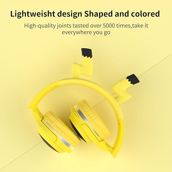 Wireless Kids Headphones with 7-Color LED Lights, 85dB Safe Volume & 40H Playtime – Ultra-Soft Over-Ear for School Travel