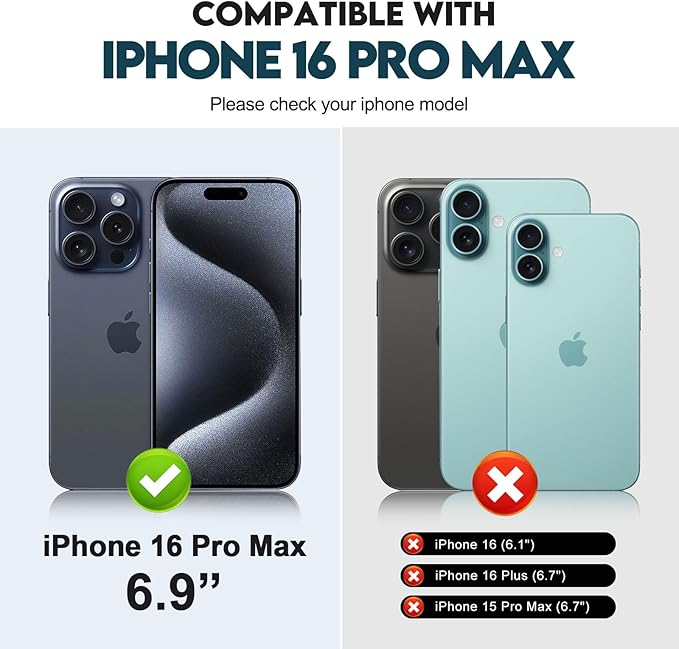 CIVICASE for iPhone 16 Pro Max Wallet Case with Stand,PU Leather Flip Credit Card Holder Slots (RFID Blocking),Compatible with Magsafe Magnetic Holder Phone Cover Women Men,Dark Brown