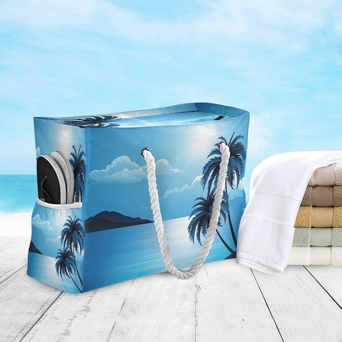 senya Large Beach Shoulder Bags Canvas Tote Water Resistant for Gym Travel Daily