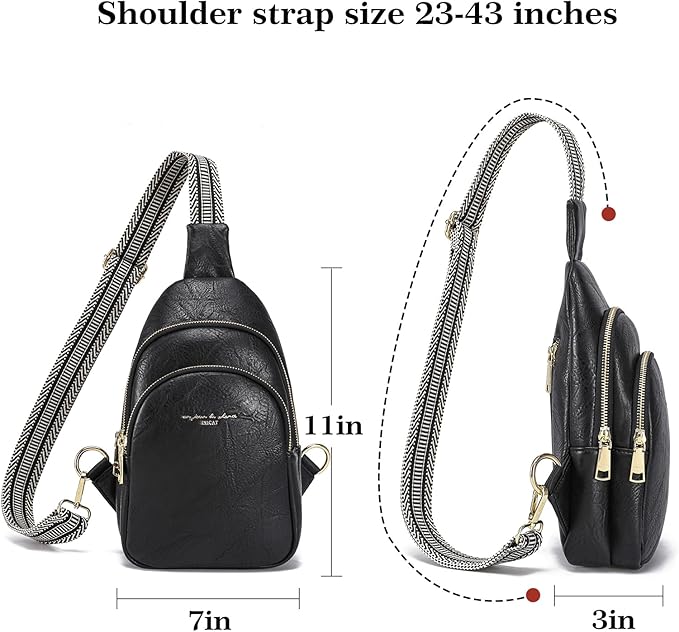 INICAT Crossbody Sling Bags Fanny Packs Valentine's Day Gifts Vegan Leather Travel Vacation Essentials Purses Women