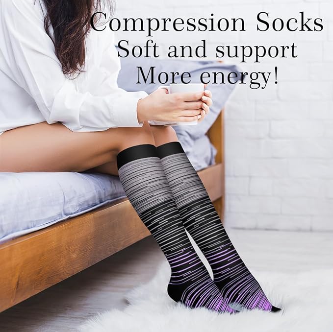 Copper Compression Socks for Women and Men(6 Pairs)-Best Support for Running, Athletic, Nursing, Travel