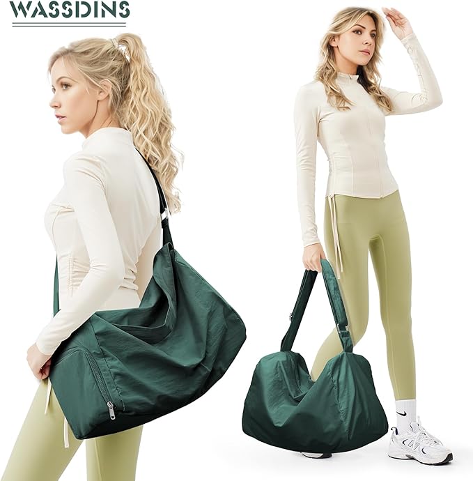 Small Gym Bag with Shoe Compartment, Workout Sport Duffle Bag for Women Travel, Waterproof Shoulder Overnight Bags Lightweight Carry on Tote Bags for Swim, Yoga, Dance