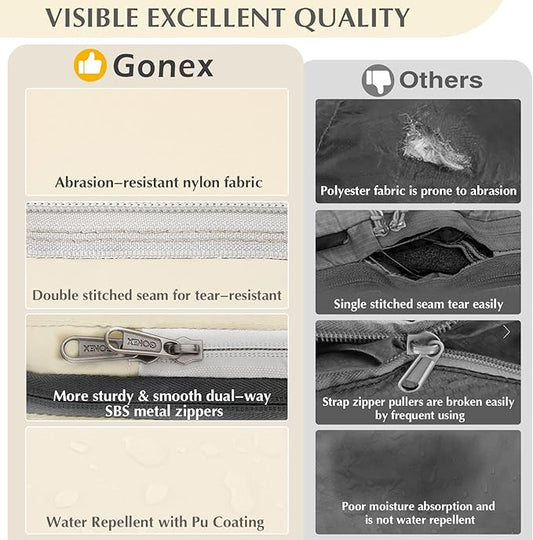 Gonex Compression Packing Cubes, 3pcs/4pcs Expandable Storage Travel Luggage Bags Organizers