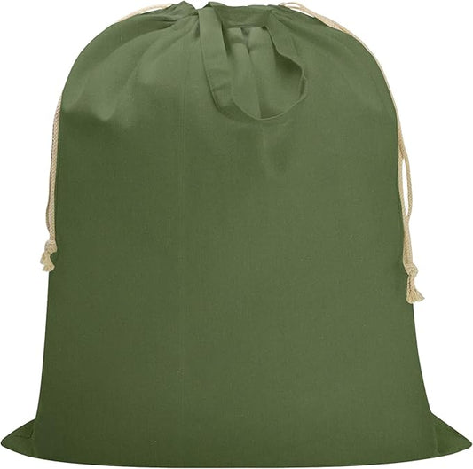 Canvas Laundry Bag 40in x 35in, Thick Cotton Laundry Bag with Handles & Drawstring, Extra Large Heavy Duty Washable Canvas Storage Sack (XXL,ArmyGreen)