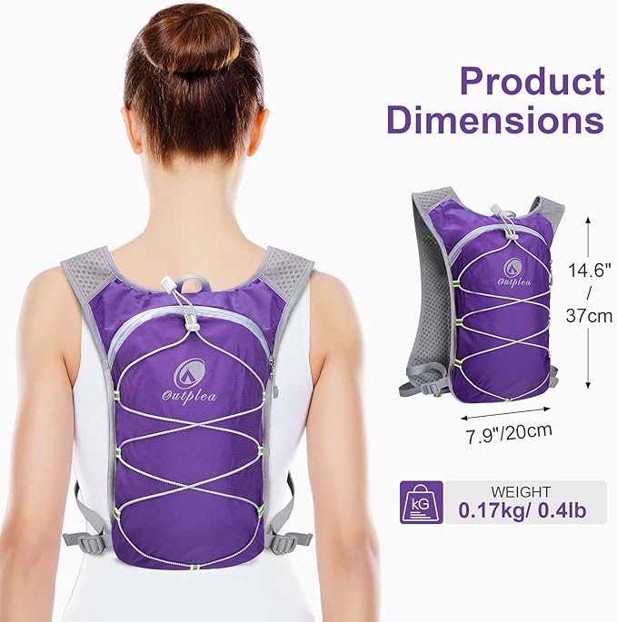 Small Lightweight Running Hydration Vest with 2L Water Bladder for Race, Lightweight Water Backpack Hydropack for Hiking