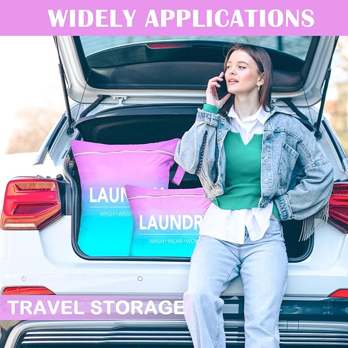 2 Pcs Large Travel Laundry Bag Waterproof Wet Dry Bag Washable Dirty Clothes Bag Bathing Suit Workout Bag for Gym Clothes Laundry Wet Clothes Swimming Yoga