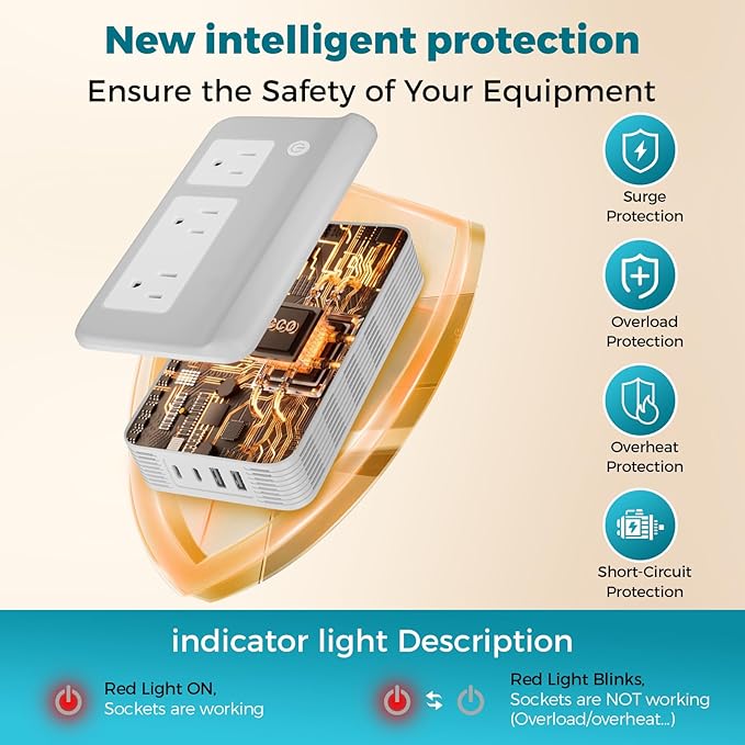 Mapambo Voltage Converter US to Europe for Hair Straightener and Curling Iron, 220V to 110V Converter for European Travel, European Travel Plug Power Adapter C A G I with 35W Fast Charging (Gray)