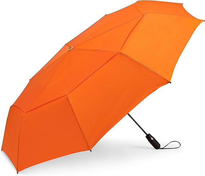 ShedRain Vortex V2 Automatic Compact Folding Windproof Travel Umbrella – Rain & Windproof Vented Double Canopy – Protect from Rain, Sun & Wind - Wind Tunnel Tested to 75 mph