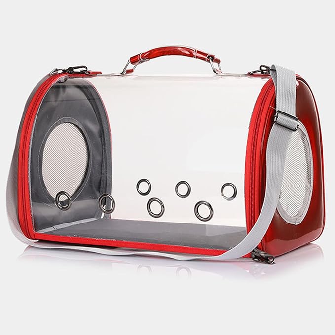 Transparent Capsule Pet Handbag Large Capacity Cat Dog Carrier Two Side Ventilation Holes Portable Travel Carrier for Cats Dogs Lightweight Durable Acrylic Polyester Material
