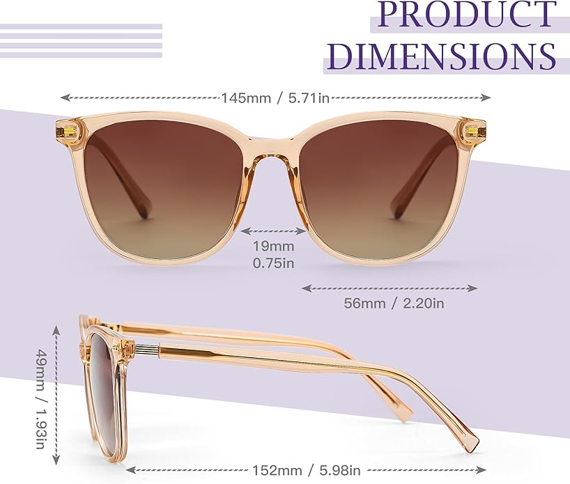 SIPHEW Oversized Square Sunglasses for Women|Lightweight Fashion Sunglasses 100% UV400 Protection|Trendy Mirrored Shade