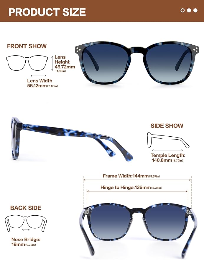 Polarized Sunglasses For Women UV - Protection Womens Trendy Fashion Large Shades With Acetate Frame BC2110
