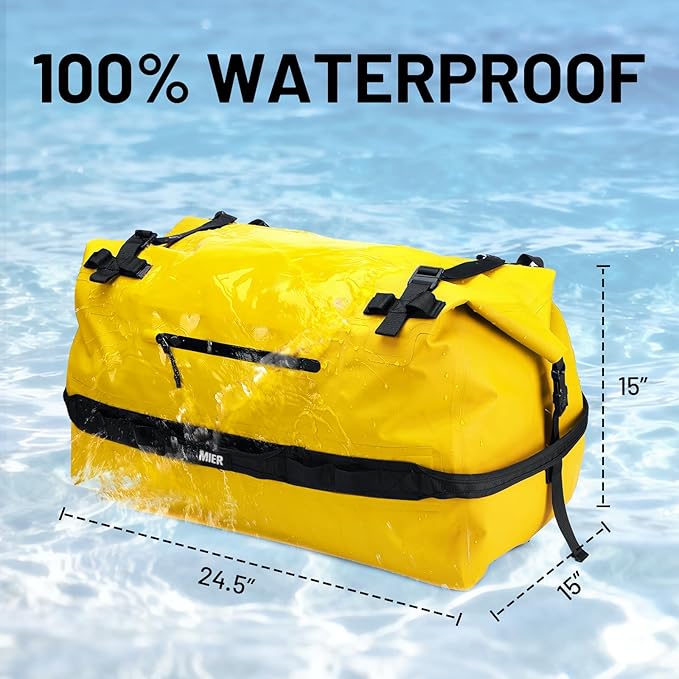 MIER Large Waterproof Duffel Bag Rolltop Dry Backpack Duffle Bags for Kayaking, Rafting, Boating, Swimming, Camping, Travel, Gym, Beach, 60L/80L