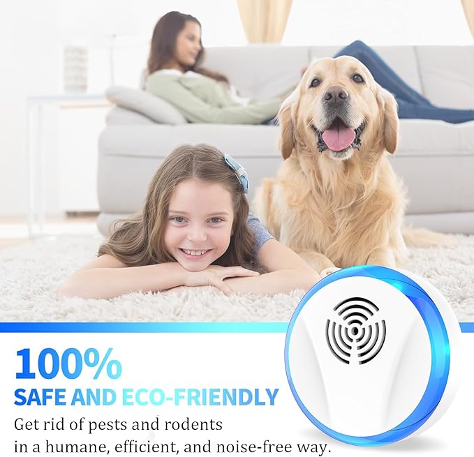 Ultrasonic Pest Repeller Indoor Plug in for Rodent Control, Mosquito Repellent, Cockroach Killer, Spider Deterrent, Electronic Mice Repellent (4, White)