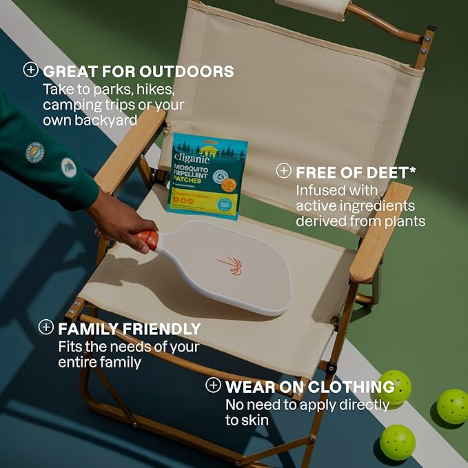 Cliganic Mosquito Repellent Stickers (180 Pack) - Camping Patches for Kids & Adults, Natural DEET-Free, Essential Oil Infused