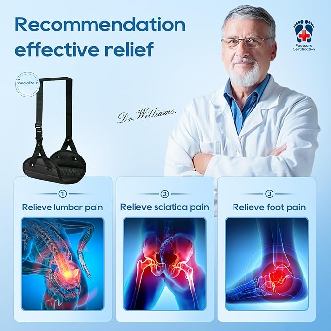 Airplane Foot Hammock, Portable Leg Rest with Removable Cushion for Women and Men, Ergonomic Support for Travel, Car & Home