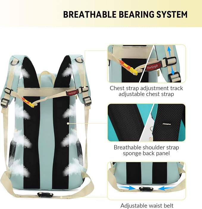 Bseash 40L Waterproof Hiking Backpack with Rain Cover, Outdoor Sport Travel Bag Daypack for Camping Climbing Skiing Cycling (Pea-green)