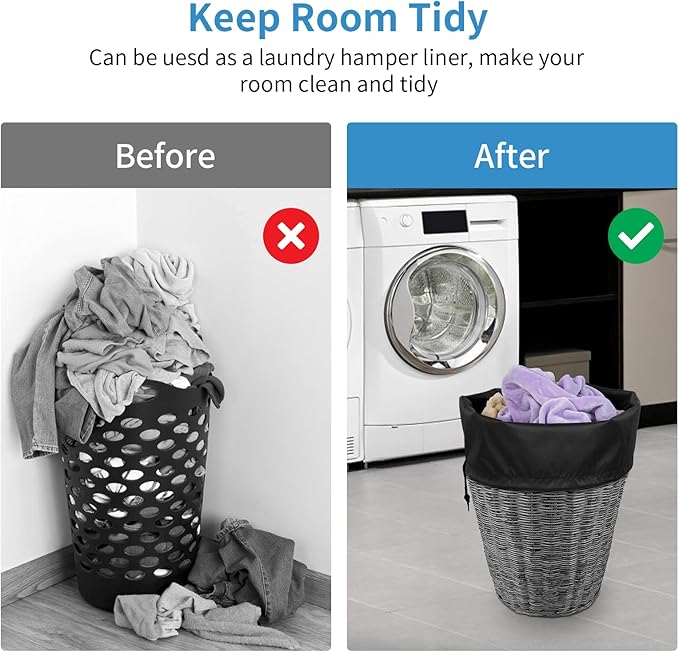 OTraki Large Laundry Bag 28x40 inch Heavy Duty Laundry Hamper Line Bag Dirty Clothes Organizer Drawstring Laundry Bag Machine Washable for Camp Home Tral Dorm Black