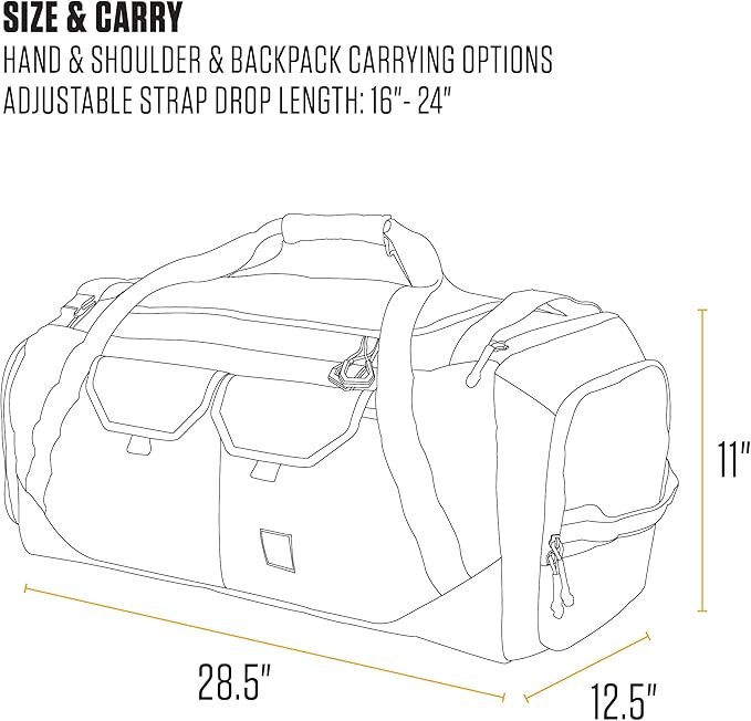 Carhartt Heavy Haul Utility Duffel Bag's, Water-Resistant Packable Bag for Jobsite, Gym, and Travel